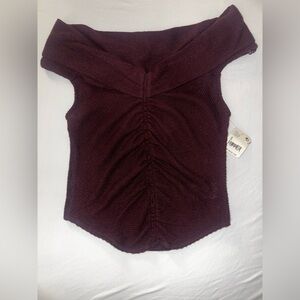Free People Plum Knit Top